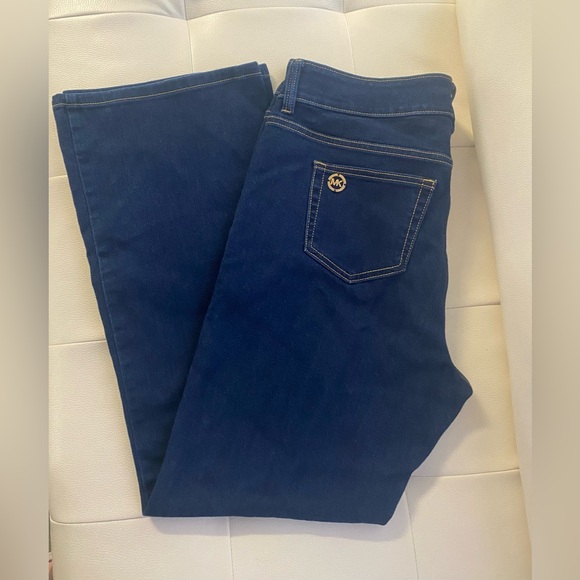 Michael Kors Denim - Michael Kors Dark Blue Boot, Cut Leg Jeans